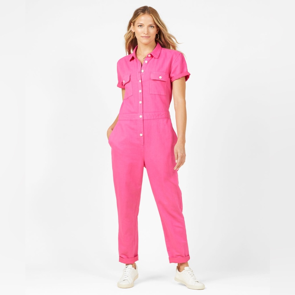 NWT Outerknown S.E.A. Suit | Short Sleeve | Small | Hibiscus / Barbie Pink